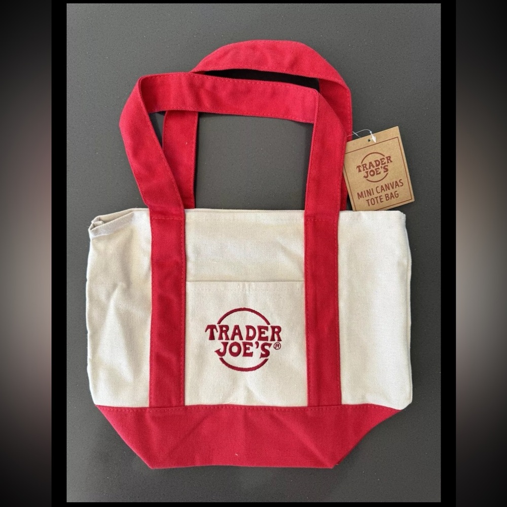 Trader Joe’s Mini Canvas Red Tote Bag